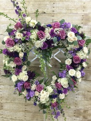 Precious Purple Heart Wreath from Designs by Dennis, florist in Kingfisher, OK