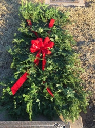 Fresh Evergreen Grave Blanket from Designs by Dennis, florist in Kingfisher, OK