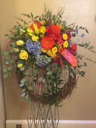 Garden Grapevine Wreath from Designs by Dennis, florist in Kingfisher, OK