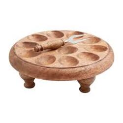 Wood Pedestal Deviled Egg Tray from Designs by Dennis, florist in Kingfisher, OK