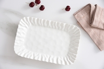 White Ruffled Platter from Designs by Dennis, florist in Kingfisher, OK