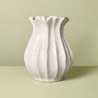 Pleated White Vase from Designs by Dennis, florist in Kingfisher, OK