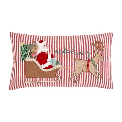Mud Pie Sleigh Embroidered Pillow from Designs by Dennis, florist in Kingfisher, OK