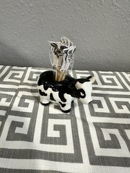 Mud Pie Cow Toothpick Holder from Designs by Dennis, florist in Kingfisher, OK