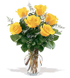 6 Yellow Roses from Designs by Dennis, florist in Kingfisher, OK