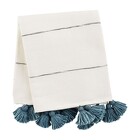 Mud Pie Blue Tassel Stripe Throw from Designs by Dennis, florist in Kingfisher, OK